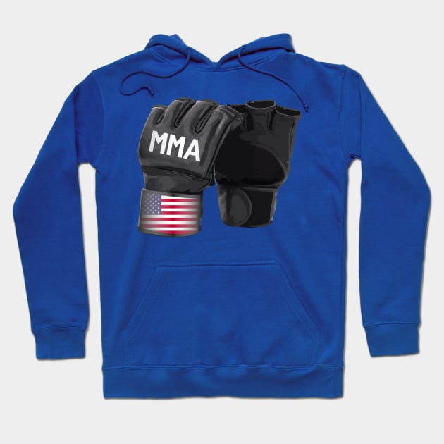 Mixed Martial Arts Gloves - American Pride Hoodie by WaltTheAdobeGuy